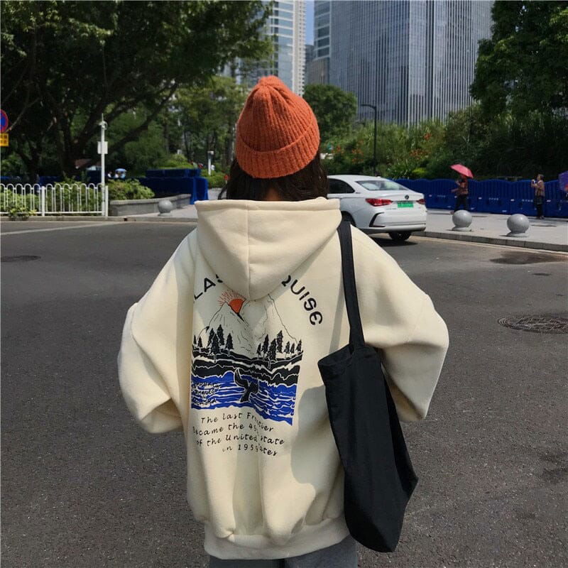 HOODIE "ALASKA" OVERSIZE - Shyrz - streetwear - y2k - casual - vanilla 