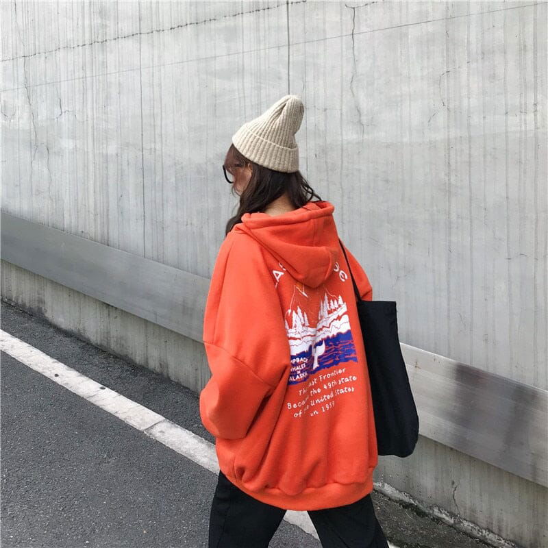 HOODIE "ALASKA" OVERSIZE - Shyrz - streetwear - y2k - casual - vanilla 