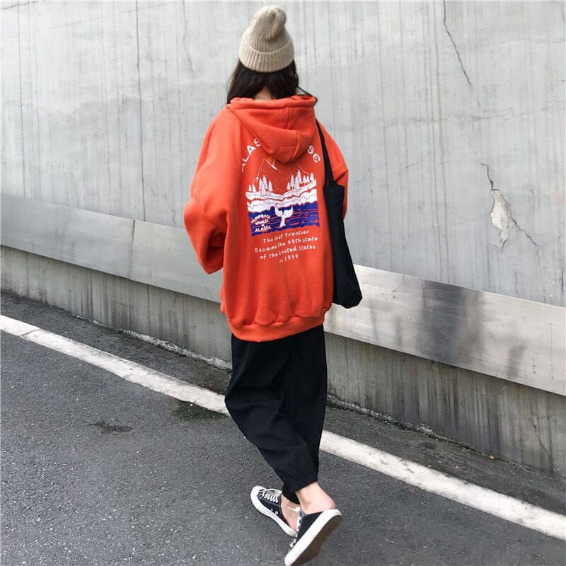 HOODIE "ALASKA" OVERSIZE - Shyrz - streetwear - y2k - casual - vanilla 