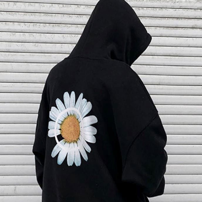 HOODIE "FLOWERS" OVERSIZE - Shyrz - streetwear - y2k - casual - vanilla 