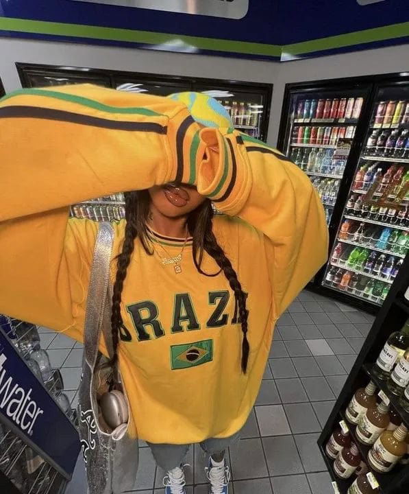 SWEAT "BRAZIL" - Shyrz - streetwear - y2k - casual - vanilla 