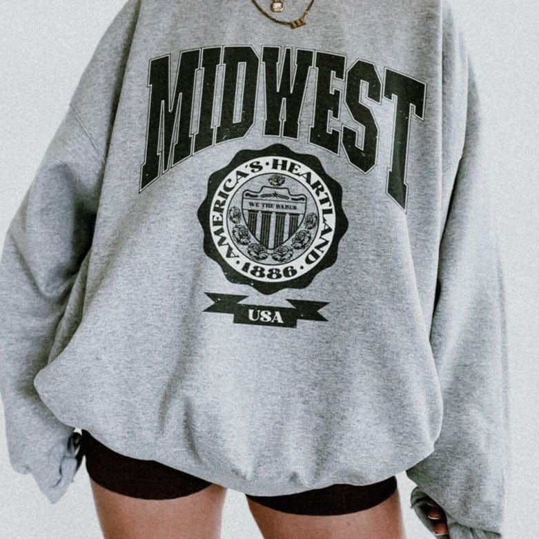 SWEAT "MIDWEST" - Shyrz - streetwear - y2k - casual - vanilla 