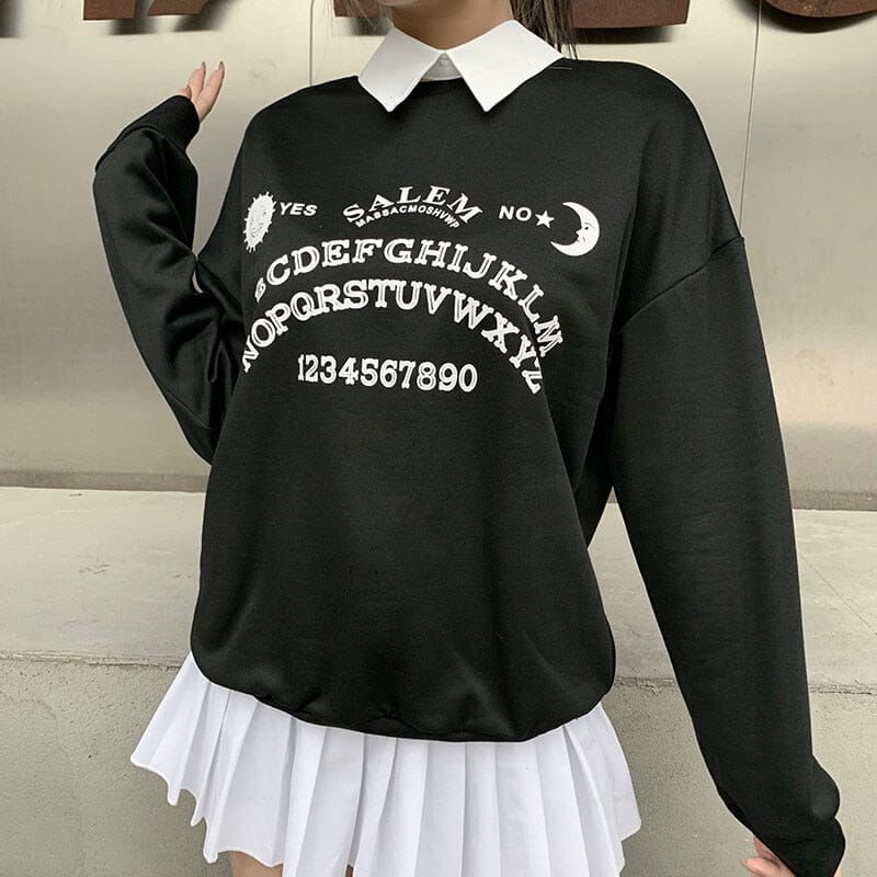 SWEAT VINTAGE FEMME "SALEM" - Shyrz - streetwear - y2k - casual - vanilla 