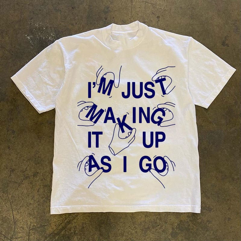 T-SHIRT "JUST MAKING" - Shyrz - streetwear - y2k - casual - vanilla 