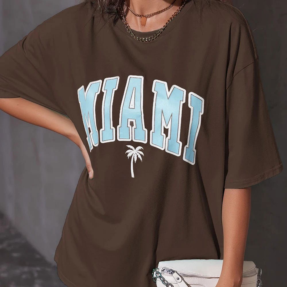 T-SHIRT "MIAMI" - Shyrz - streetwear - y2k - casual - vanilla 