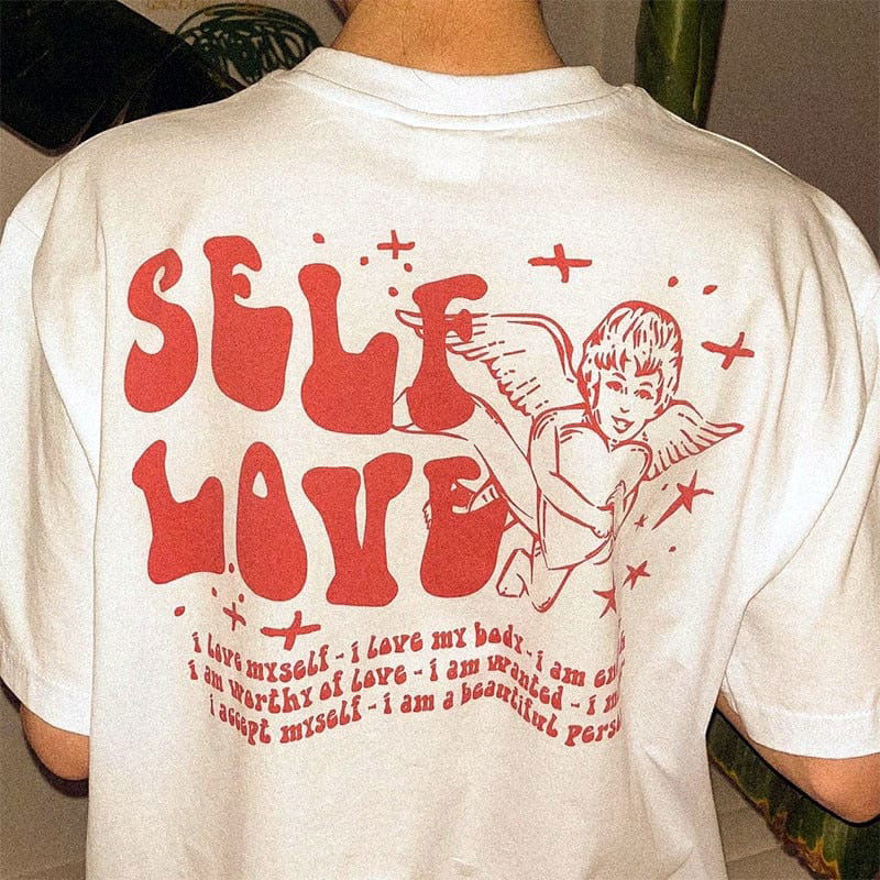 T-SHIRT "SELF LOVE" - Shyrz - streetwear - y2k - casual - vanilla 