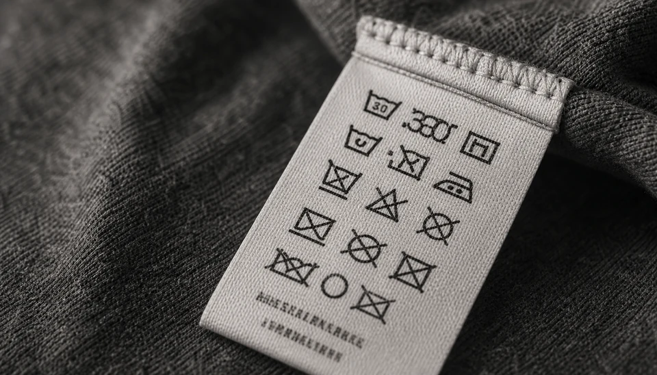Pictogrammes imprimés sur une étiquette d’entretien textile
